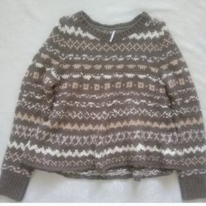 Free People wool alpaca blend fair isle sweater